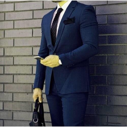 Handsome Groomsmen Notch Lapel Groom Tuxedos Mens Wedding Dress Man Jacket Blazer Prom Dinner (Jacket+Pants+Tie) A082