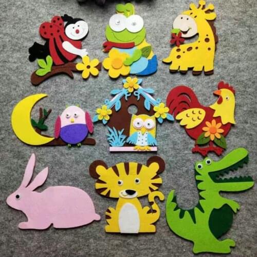Cartoon Animals Nonwoven Felt Cutting Felts Dinosaur For Home Kids Room Kindergarten Classroom Decor Wall Stickers Chid Cute Toy