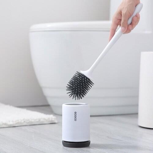New TPR Simple Toilet Brush Floor-standing Wall-mounted Base Cleaning Brush Bathroom Accessories Household Set