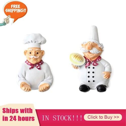 New Creative Cartoon Chef Shape Resin Hooks Wall Door Clothes Coat Hat Hanger Kitchen Bathroom Rustproof Towel Hooks Decor
