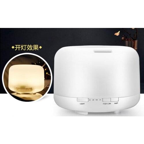 Wholesale 500ML Warm white LED Aromatherapy diffuser Essential Oils Diffusers Household mute purifier Air ultrasound humidifier