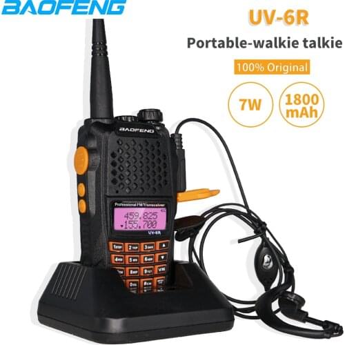Power 7W BaoFeng UV-6R Walkie Talkie UHF VHF Dual Band Two Way Radio UV6R FM Transceiver Upgrade UV-82 Protable CB Ham Radio 6R