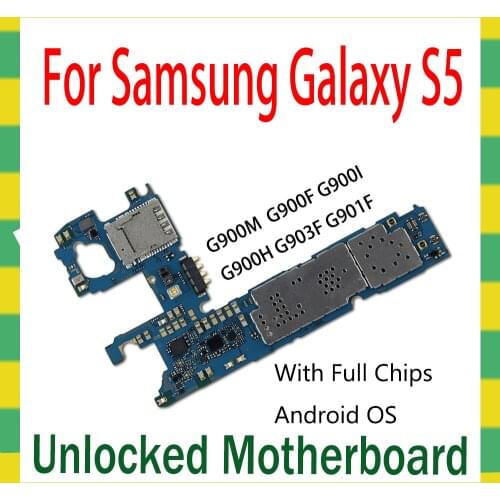 For Samsung Galaxy S5 G900F G900I G900H G903F G901F Original Motherboard Unlocked Mainboard Unlock Logic Mother Board OS