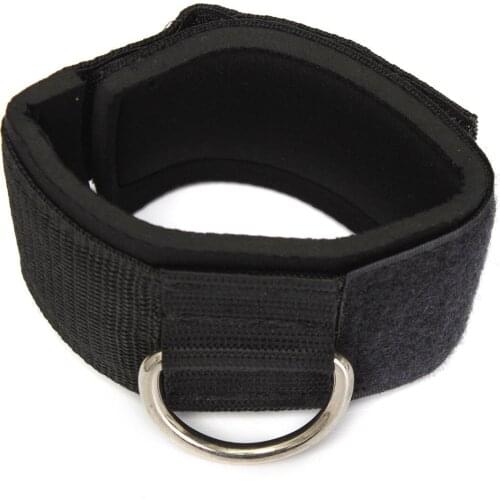 Ankle Strap D-ring Multi Gym Cable Attachment Thigh Leg Pulley Weight Lifting Black