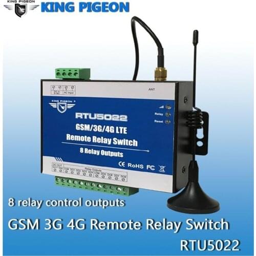 RTU5022 GSM Switch 3G 4G Remote Switches SMS Controller with 8 Relay Output Supports SMS APP Timer and Web Server Setting