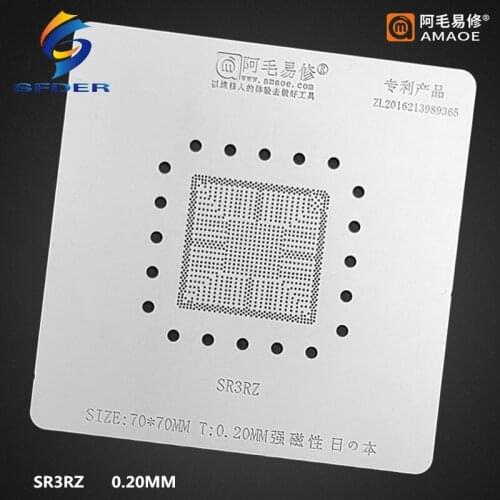 AMAOE BGA Stencil Reballing SR3RZ For Notebook IC Pins Soldering Tin Plant Net Heating Template Anti Drum-up 0.20MM
