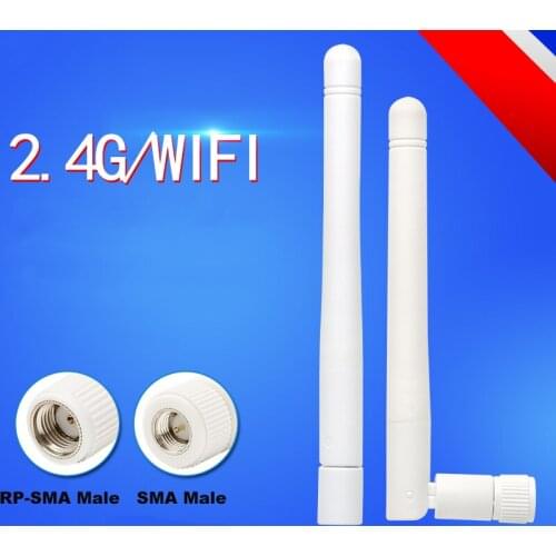 2pcs/lot White 2.4G WiFi ZigBee bluetooth wireless module SMA male sma female foldable glus stick 11cm length 3dbi gain antenna