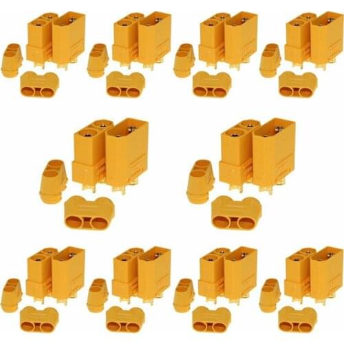 XT90 Plug Connectors With Back Cover Sheath Model Airplane Current Connector for Electrically Adjustable Battery Accessories