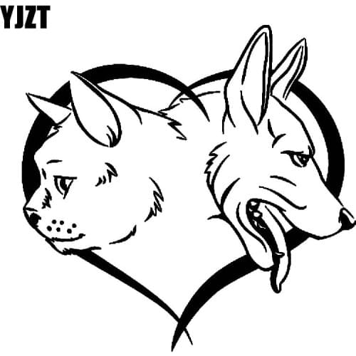 YJZT 16CM*15.7CM Pet Animal Dog Cat Love Decor Stickers Vinyl Car Decal Black/Silver C10-00397