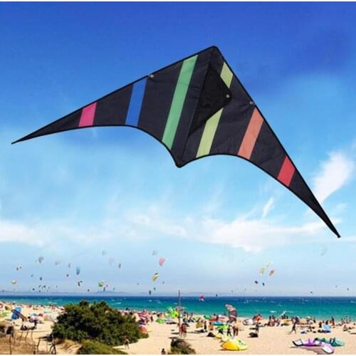 Funny Outdoor Black Triangle Kite And 30m Kite Line With Flying Handle Stunt Outdoor Children Toy Hard-winged Kite Triangle N3L9