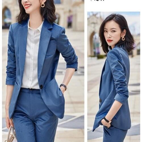 2021 New Winter Fashion Womens Coat Professional Notched Pockets Office Lady Blazer Feminino Oversized Red Blazer Golden Velvet