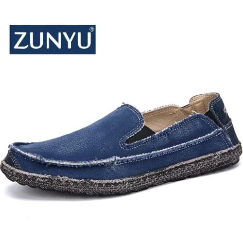 ZUNYU New Fashion Denim Men Canvas Shoes Male Summer Sneakers Casual Breathable Shoes Loafers Chaussure Homme Zapatos De Hombre