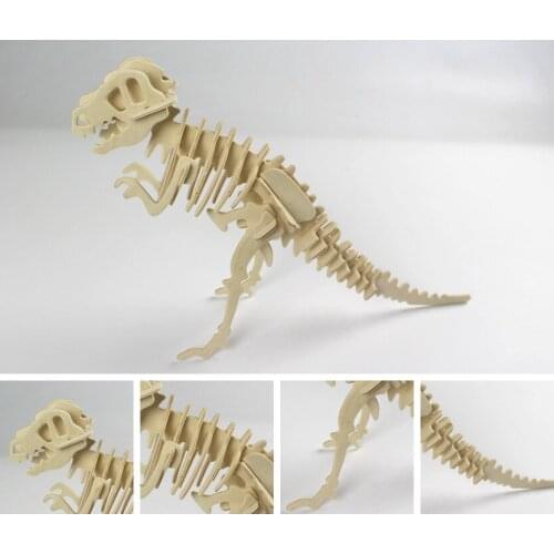 1Pcs 3D Dinosaur Wooden Puzzle Jigsaw Toys for Baby Kids Brain Training Intelligent Early Educational Toys Animal Puzzles Game