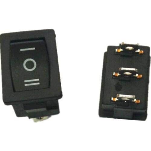 10PCS 3 Pin 3A 250V 10*15mm Black Button Rocker Switch ON OFF ON AC 10X15 Mini Rocker Power Switches