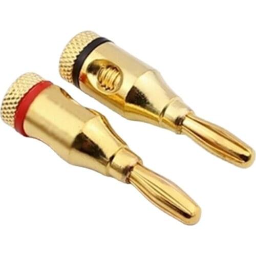10pcs New Gold-plated 4mm Banana Plug Banana Connector for Speaker Audio Amplifier Adapter Red/Black