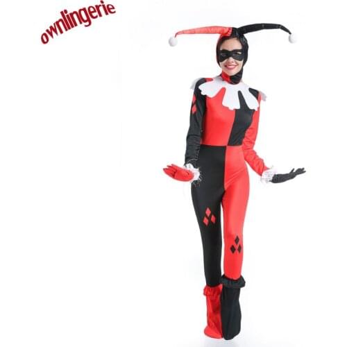 2017 new arrive Cosplay Jumpsuit Villain Costume Halloween Clown Costumes For Women