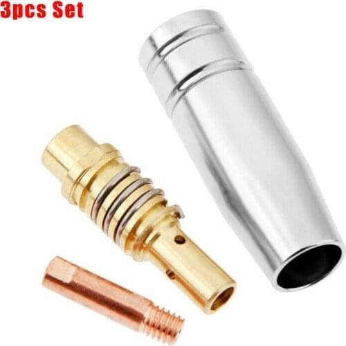 3pcs /set Weldinng Torch Air Cooled MB 15AK Contact Tip Holder Gas Nozzle Welding Metal Access Industrial Supplie
