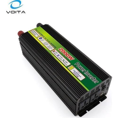 Dual USB 2000W DC 12V 24V 48V to AC 220V Car Power Inverter Charger Converter Adapter Modified Sine Wave Transformer