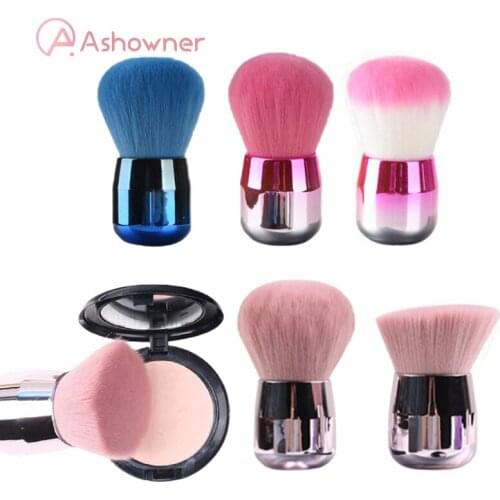 Large Soft Blusher Brush Pink Hair Mushroom Powder Makeup Brush Make Up Tool Cleaning Brushes