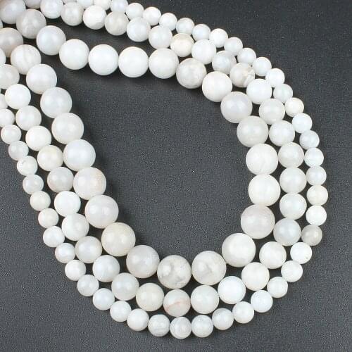 4-10mm Natural Semi-precious White Crazy Stone Loose Beads Beadwork Bracelet Necklace Chain DIY Jewelry Making Accessories B102