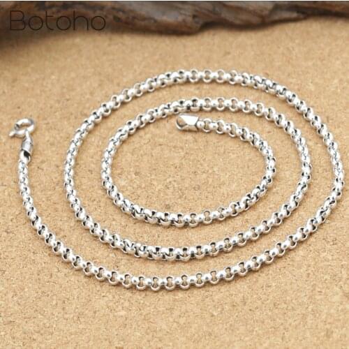 925 Sterling Silver color Necklace for Men Vintage Punk Style Thai Silver Chain Necklace Male Fashion Jewelry Fathers Day Gifts