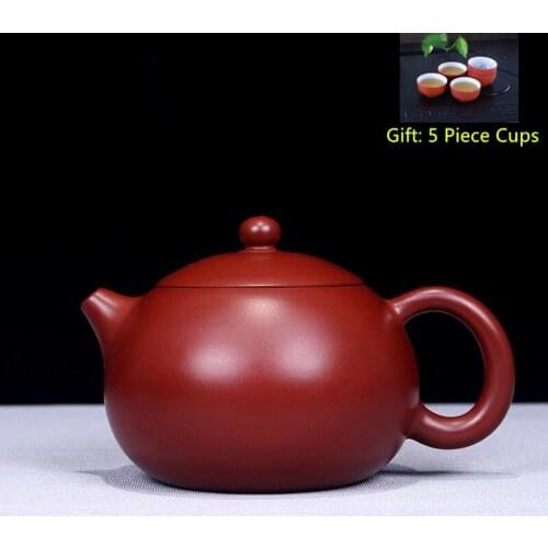 Yixing Purple Clay Tea Pot Genuine All Hand Made Dahongpao Xishi Teapot Kung Fu Teapot Bonus 5 Piece Cups Tea Set Free Shipping