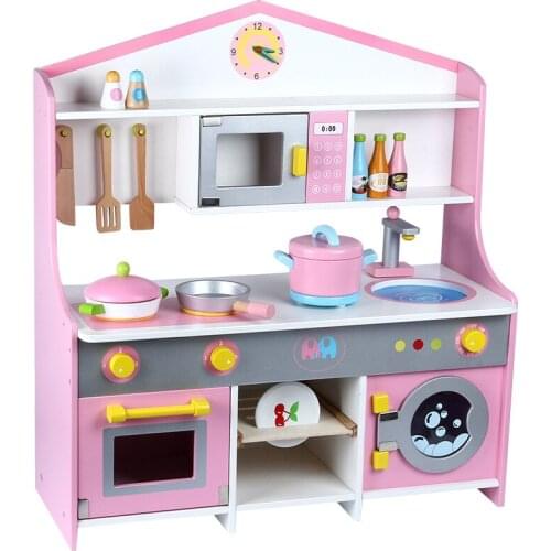 Wooden Girls Family Kitchen Stove Childrens Chechere Cooking Toy Simulation Japanese Kitchen Model B Set Simulation Kitchen