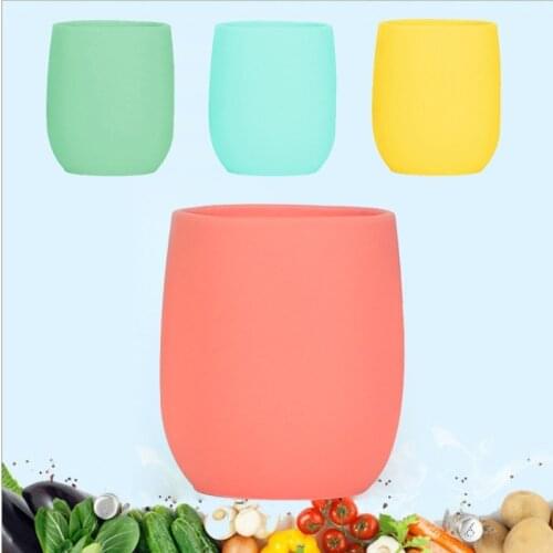 Baby Silicone Cup Toddler No-Spill Drinking Cup Kid Tableware BPA Free Silicone J60B