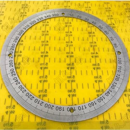Diameter:250mm inner d:200mm thickness:2mm 360 degree disc mechanical fittings angle measuring ruler positioning hole dial
