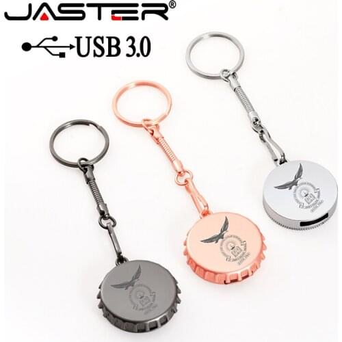 JASTER USB 3.0 Metal Bottle Cap USB Drive USB Micro Flash Disk Metal Gift 4GB 8GB 16GB 32GB 64GB Creative Gift