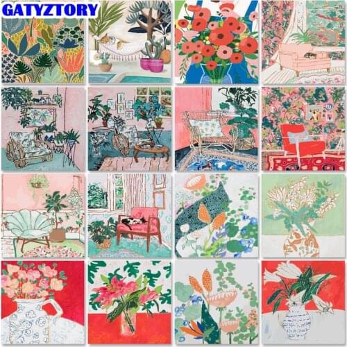 GATYZTORY Acrylic Paint By Numbers Abstract illustration DIY 60x75cm Oil Painting By Numbers Animals Canvas Painting Home Decor