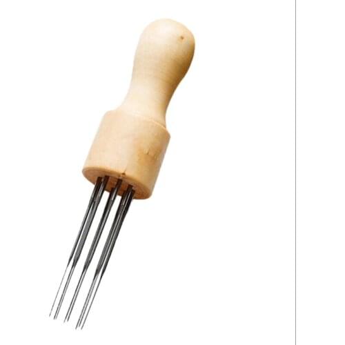 DIY Felting Needle with Eight Needles Tool Craft Wool Felt Stitch Punch Solid Wooden Handle