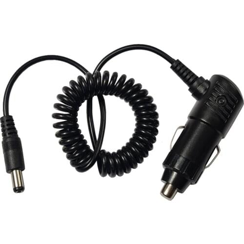 JKM Car Cigarette Lighter 12V DC 5.5mm*2.1mm 1.2m Retractable Spring Wire Charging Cable For Radio Intercom