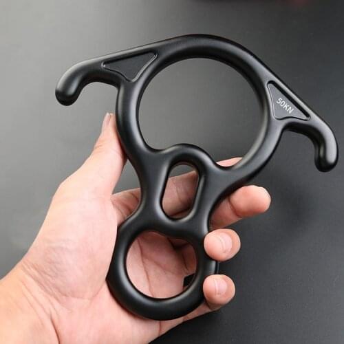 Climbing Descender OX Horn 8 Descend Ring Downhill Eight Ring With Bent-ear Rappelling Gear Belay Device Equipment 50KN