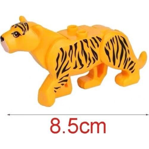 Animals Yellow Tiger Building Blocks Brick Horse Crocodile Gorilla Tiger Kids Toys Animal Lockings Figures Assemble