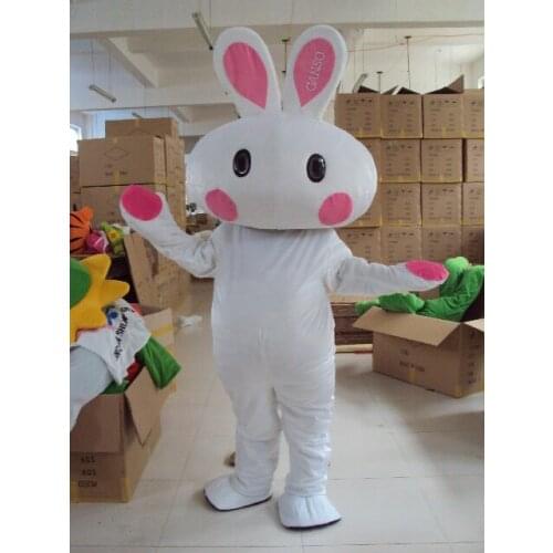 White Rabbit Mascot Costume Unisex Adult Size Fancy Dress Cartoon Appearl Halloween Birthday Cosplay