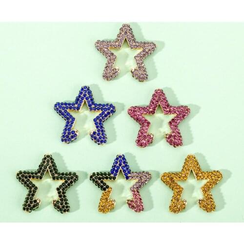 Lost Lady Rainbow Star Clip Earrings For Women Crystal Zircon Multicolor Ear Clip Boho Earcuffs Earring Trendy Jewelry Wholesale