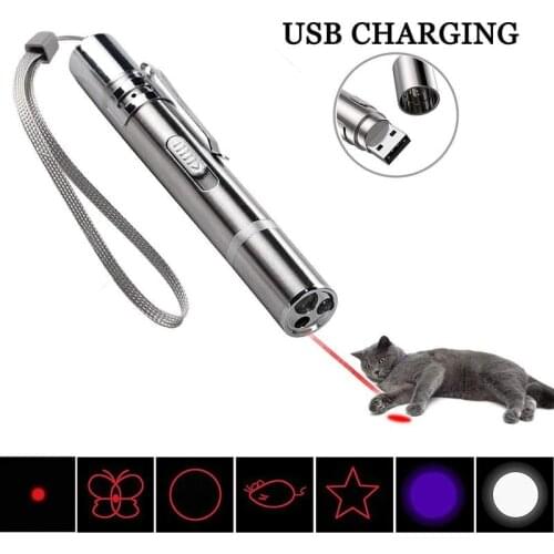 Mini red pointer USB rechargeable 3 in 1 flashlight rechargeable UV flashlight Lazer pen multi-function lasers
