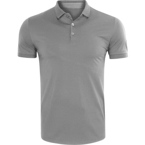Mens Casual Solid Color Lapel Short Sleeve T-Shirt Tops