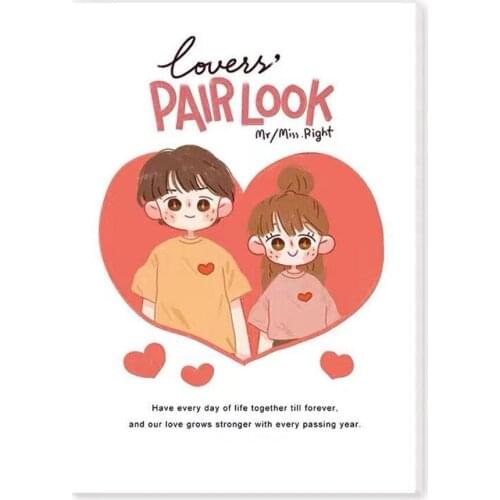 Lovers' Pair Look Sticker Sheet for Card Making Bullet Journal DIY Scrapbooking