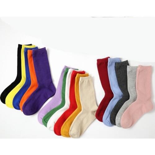 Stylish long high socks Colorful Women Cotton Blend elastic Winter Warm 16 Color for lady girl Wedding fashion Gift Harajuku