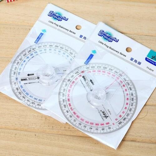 Newest Portable Diameter Of 10cm Plastic 360 Degree Pointer Protractor Ruler Angle Finder Swing Arm For School Office Supplies