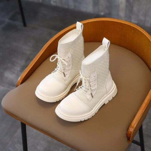 Girls Single Boots 2021 Autumn Winter New Children British Style Fashion Boots Shoes Breathable Casual Kids Short Boots G268