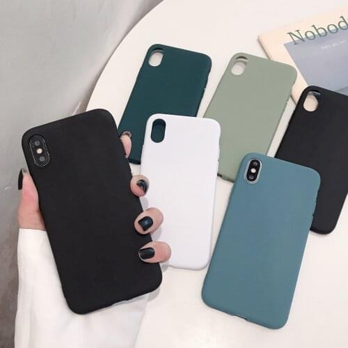 Solid Color Silicone Couples Cases For Iphone XR X XS Max 6 6S 7 8 Plus 11 11Pro Max Cute Candy Color Soft Simple Fashion