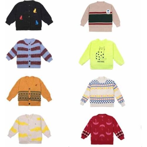 2020 Fall/Winter European and American boys and girls pullovers childrens cartoon knitted cardigan sweaters