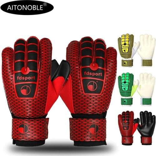 2021 Aitonoble New Design Professional Soccer Goalkeeper Glvoes Latex Finger Protection Adult Students Football Goalie Gloves