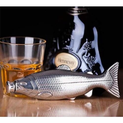 Trout-Fish-Shape Hip Flask Alcohol Bottle With Funnel Mini Pocket Flask Stainless Steel Party Drinkware For Outdoor Travel