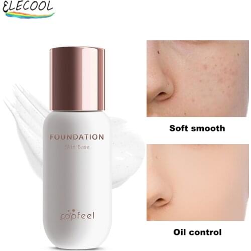 ELECOOL Professional Foundation Full Concealer Whitening Makeup Cosmetic Waterproof Brighten Face Base Cover Contour Dark Tone