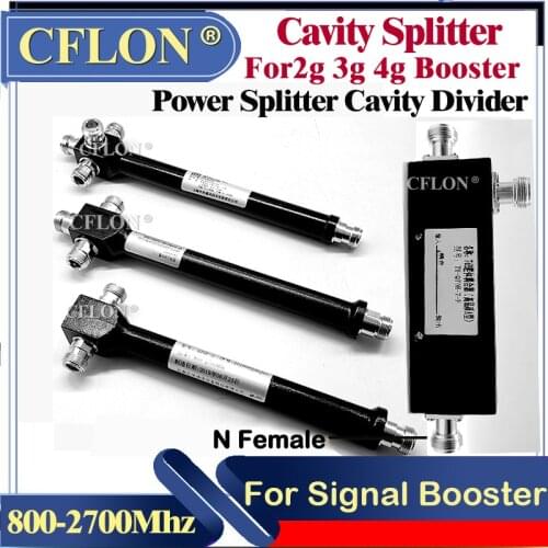 800-2700Mhz Splitter 2 ways /3ways /4ways N Female Power Splitter Cavity Divider Coupler for 2g 3g 4g Signal Booster Repeater