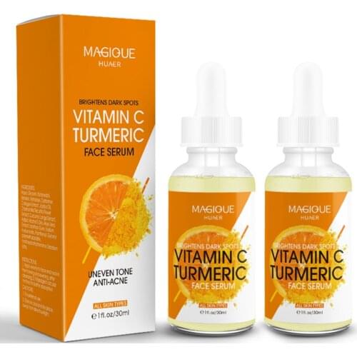 30ml Turmeric VC Serum natural ingredient Supple skin anti-wrinkle Brightens Dark Spots Uneven Anti-acne Tone skin care
